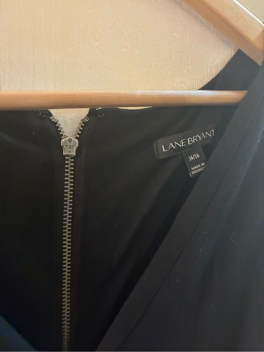 Lane Bryant Black V-Neck Long Sleeve A-Line Dress - Picture 3 of 3